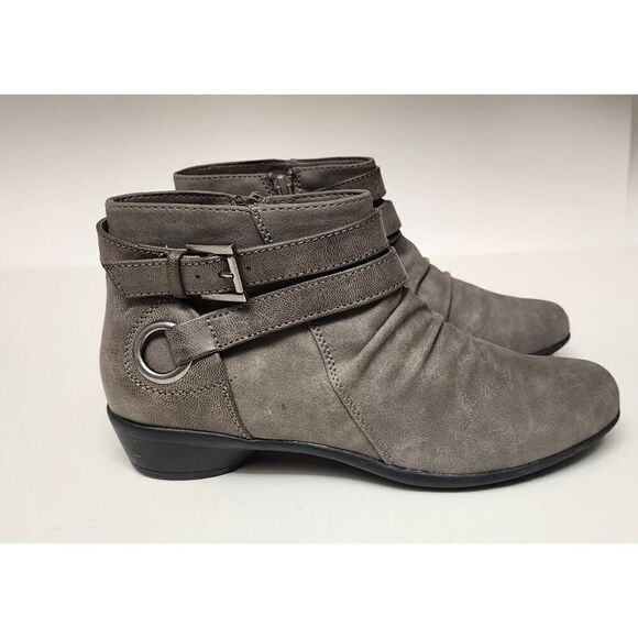 Axxiom Charlotte Faux Leather Gray Ankle Boots Size 8M - Picture 5 of 10